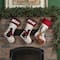 Glitzhome® 21" LED Embroidered Reindeer Linen Christmas Stocking